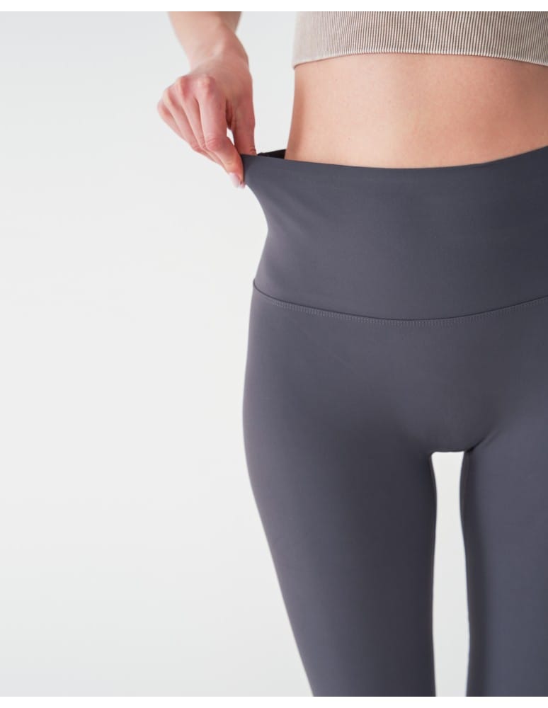 Legginsy damskie - Legginsy damskie sportowe funkcyjne z wysokim stanem GRAFIT - produkt moraj.pl 2
