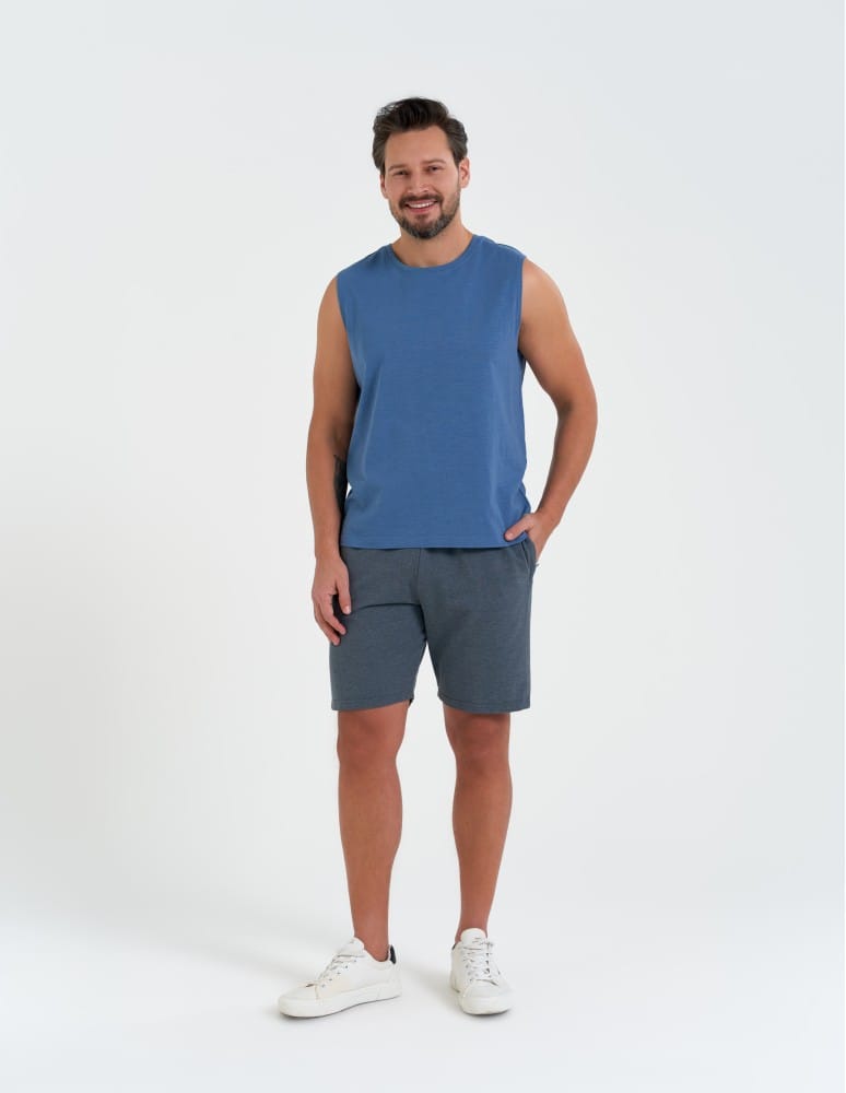 Koszulki i Tank Topy - Koszulka męska tank top bez rękaw&oacute;w luźna NIEBIESKI  - produkt moraj.pl 7