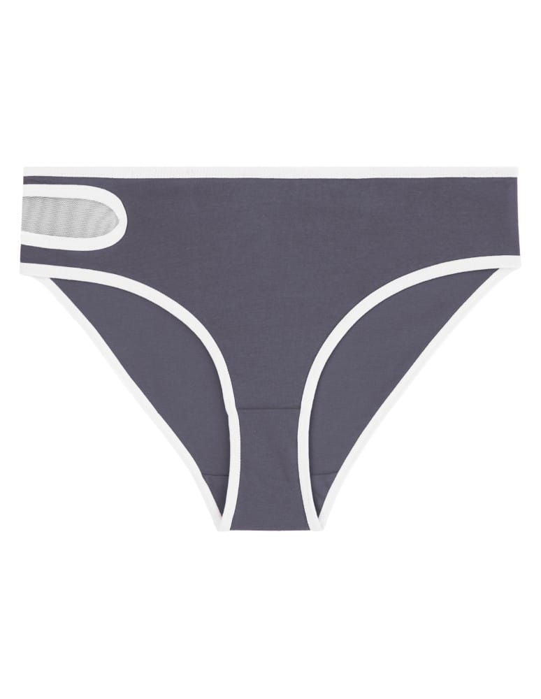 Majtki figi - Damskie figi bikini z bawełny czesanej z siateczkową wstawką 4-pak WIELOKOLOROWY - produkt moraj.pl 7