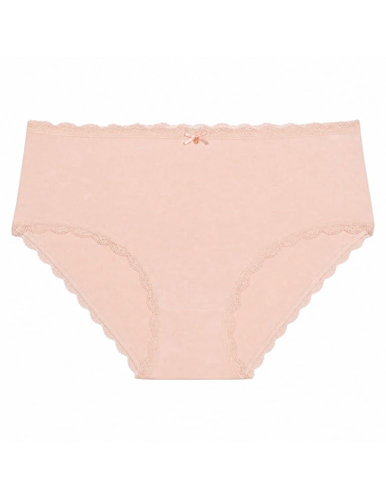 Majtki z wysokim stanem - Majtki damskie maxi bikini bawełniane z koronką komplet 5-pak WIELOKOLOROWY - produkt moraj.pl 5