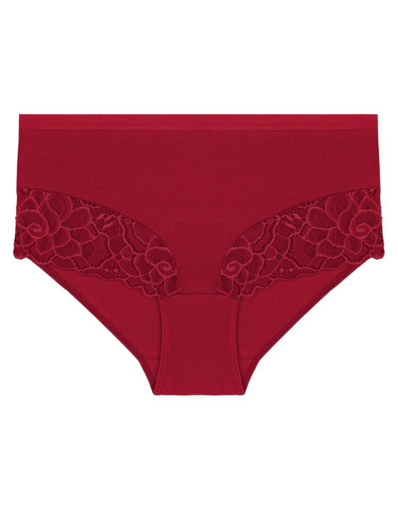 Majtki figi - Majtki damskie maxi bikini bawełniane z wysokim stanem i kwiatową koronką 4-pak WIELOKOLOROWY - produkt moraj.pl 3
