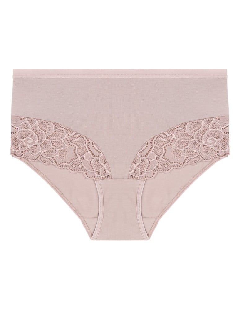 Majtki figi - Majtki damskie maxi bikini bawełniane z wysokim stanem i kwiatową koronką 4-pak WIELOKOLOROWY - produkt moraj.pl 5