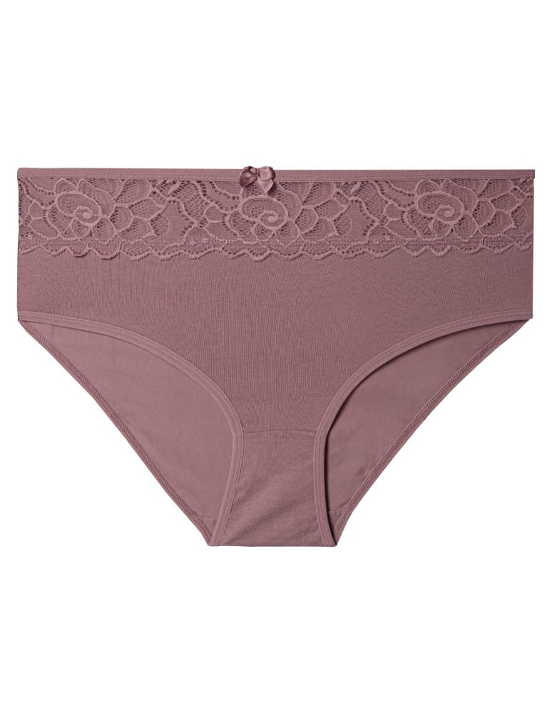 Majtki z wysokim stanem - Majtki damskie MAXI BIKINI bawełniane z elegancką koronką 5-pak WIELOKOLOROWY  - produkt moraj.pl 3