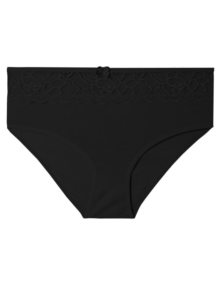 Majtki z wysokim stanem - Majtki damskie MAXI BIKINI bawełniane z elegancką koronką 5-pak WIELOKOLOROWY  - produkt moraj.pl 4