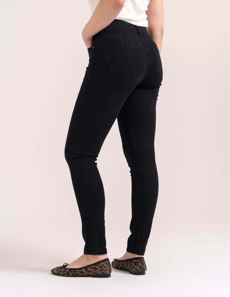 Spodnie damskie - Jeansy damskie skinny z wysokim stanem - produkt moraj.pl 5