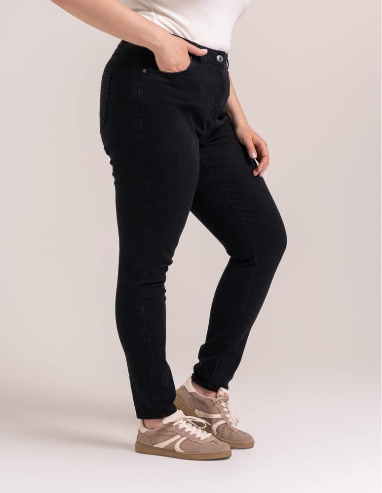Spodnie damskie - Jeansy damskie skinny z wysokim stanem - produkt moraj.pl 12