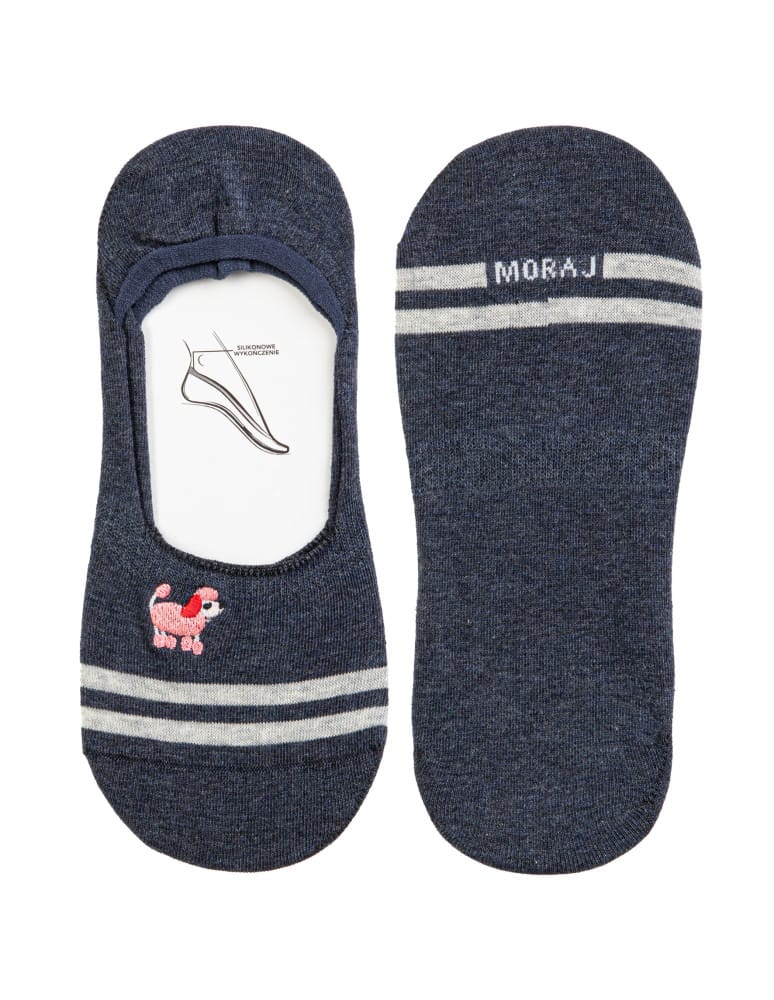 Niskie stopki - Skarpetki damskie niskie stopki z mini haftem urocze wzory 3-pak WIELOKOLOROWY  - produkt moraj.pl 4