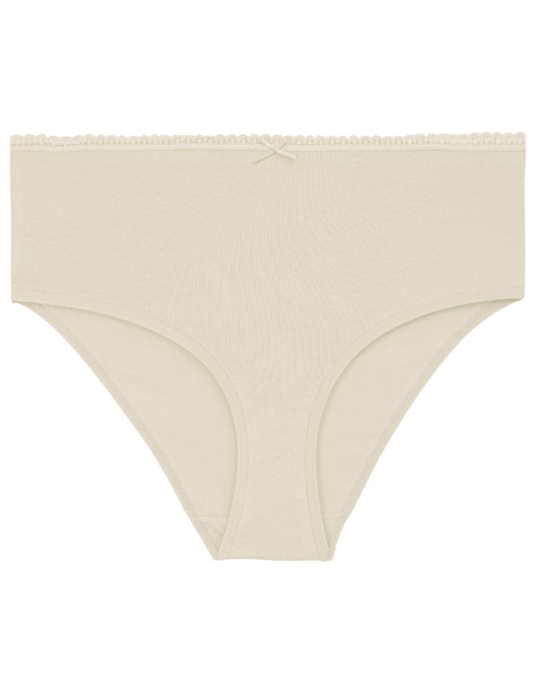 Majtki figi - Majtki damskie maxi bikini bawełniane wykończone ozdobną lam&oacute;wką 4-pak WIELOKOLOROWY  - produkt moraj.pl 4