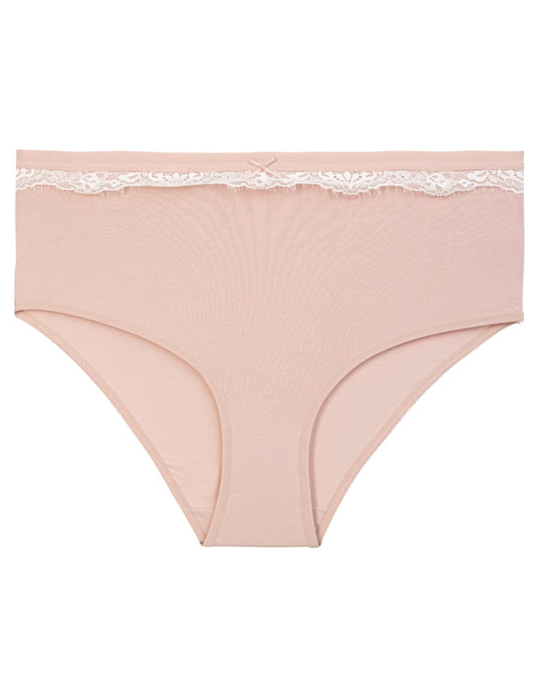 Majtki figi - Majtki damskie maxi bikini bawełniane z koronkową falbanką 4-pak WIELOKOLOROWY - produkt moraj.pl 5