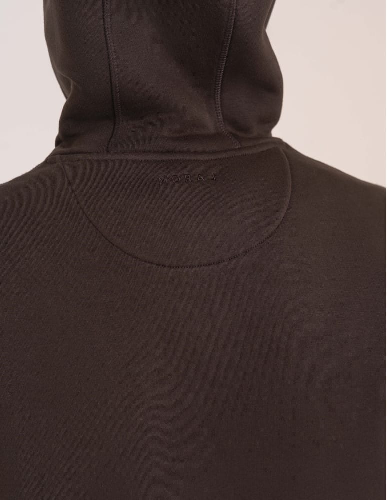 Bluzy dresowe - Ciepła bluza dresowa męska kangurka gruba z kapturem BRĄZOWY - produkt moraj.pl 5