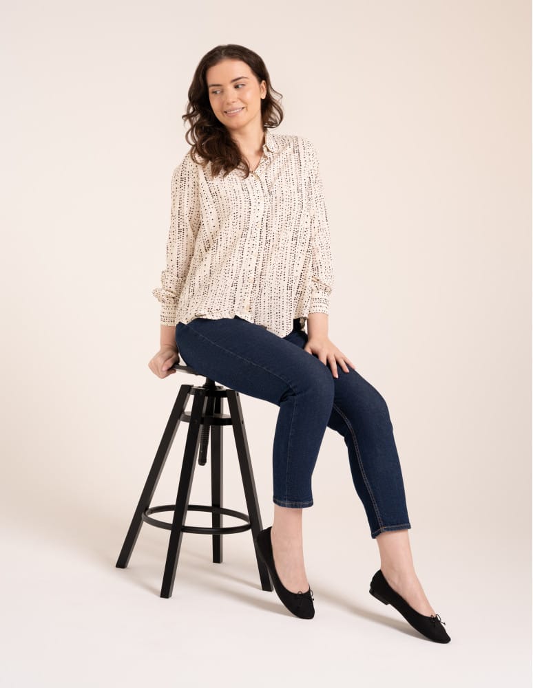 Bluzki i koszule - Koszula damska wiskozowa 100% luźna zwiewna z długim rękawem WZÓR 1 - produkt moraj.pl 3