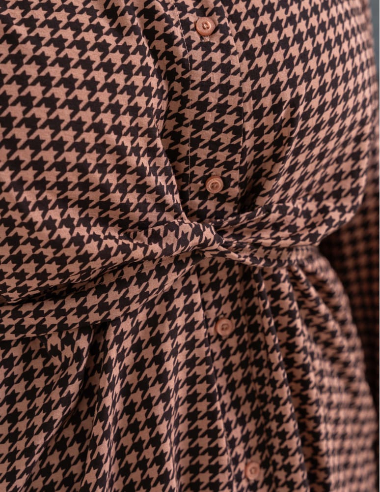 Koszule - Koszula damska tunika wiskozowa wiązana w talii WZÓR 2 - produkt moraj.pl 4