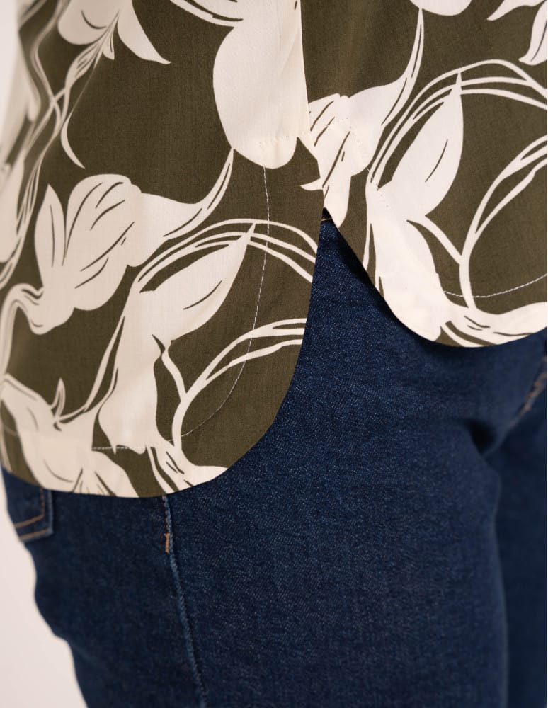 Bluzki z długim rękawem - Elegancka bluzka damska z wiskozy 100% o kroju oversize z długim rękawem WZÓR 2 - produkt moraj.pl 3