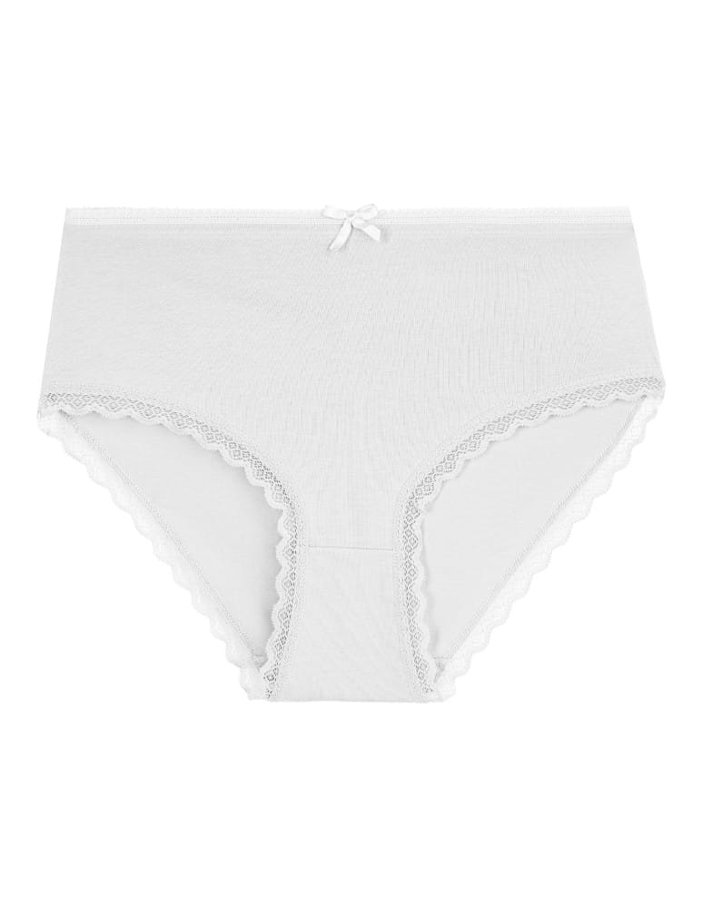 Majtki z wysokim stanem - Majtki z wysokim stanem damskie bawełniane z kokardką wygodne maxi bikini 5-pak WIELOKOLOROWY  - produkt moraj.pl 4