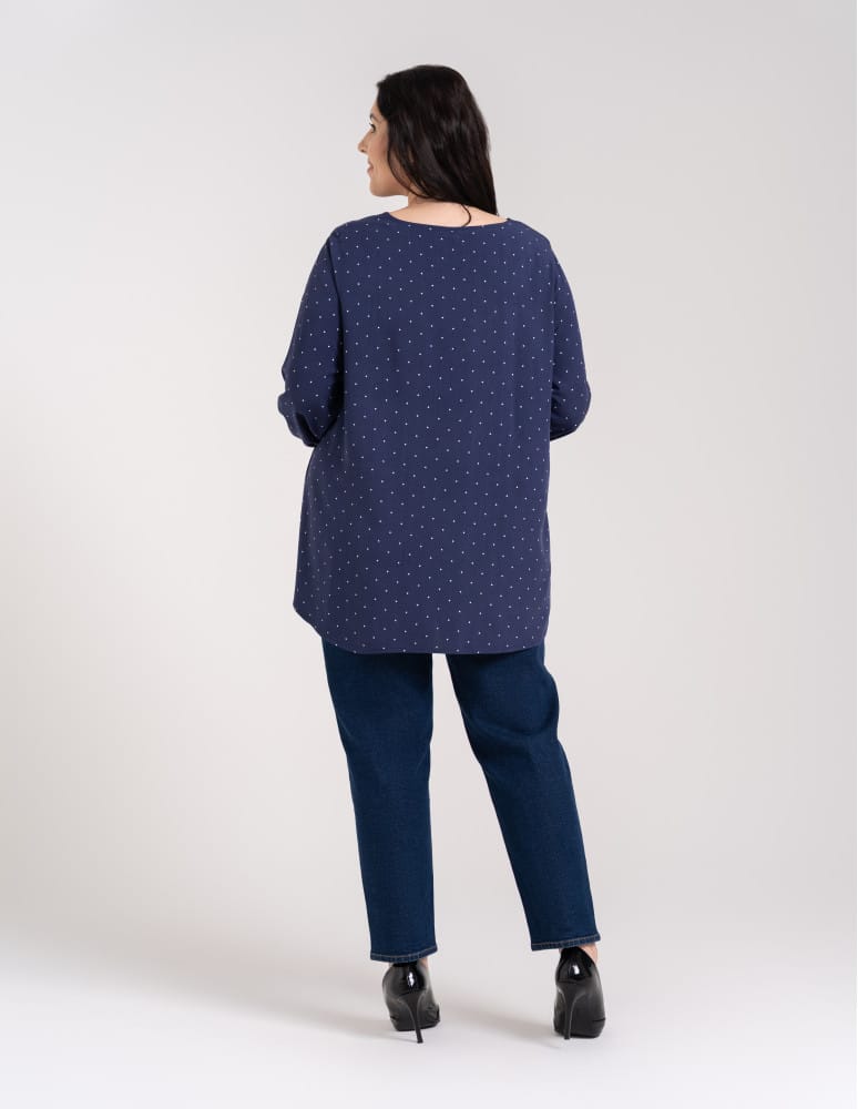 Bluzki z długim rękawem - Bluzka damska elegancka z naturalnej wiskozy o kroju oversize WZ&Oacute;R 3  - produkt moraj.pl 13