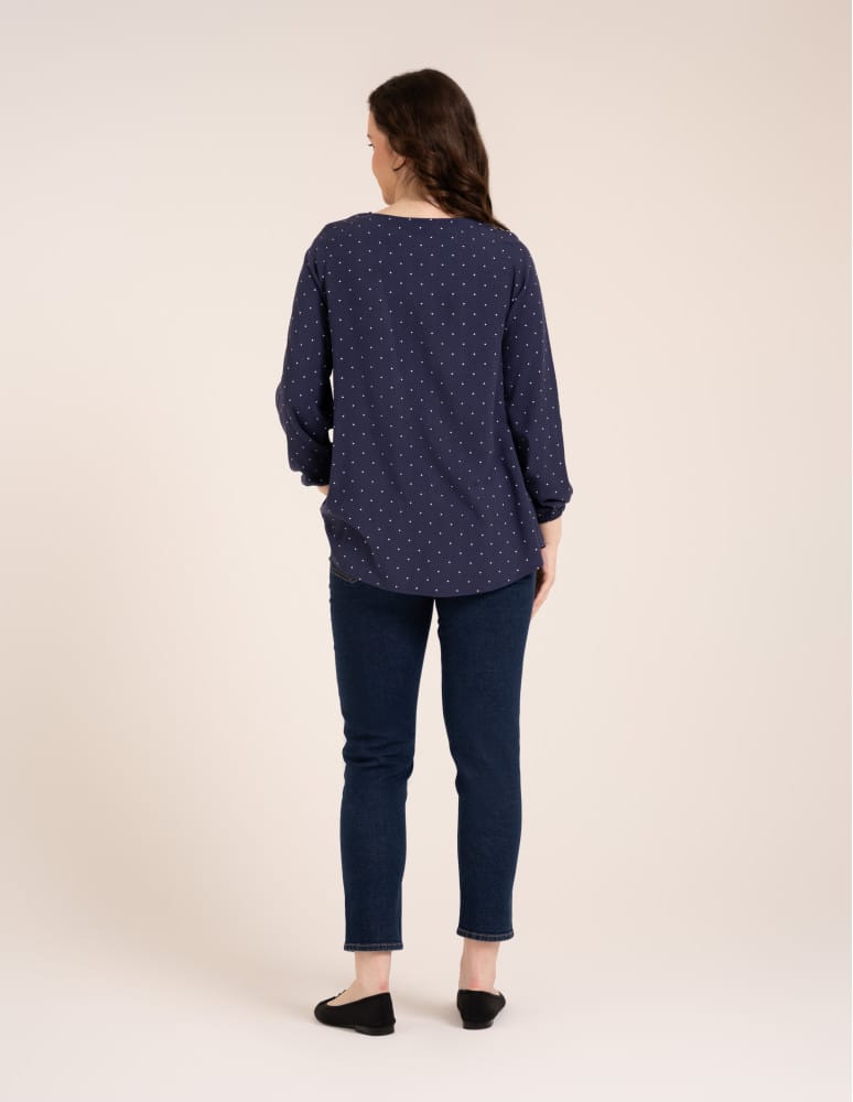 Bluzki z długim rękawem - Bluzka damska elegancka z naturalnej wiskozy o kroju oversize WZ&Oacute;R 3  - produkt moraj.pl 7