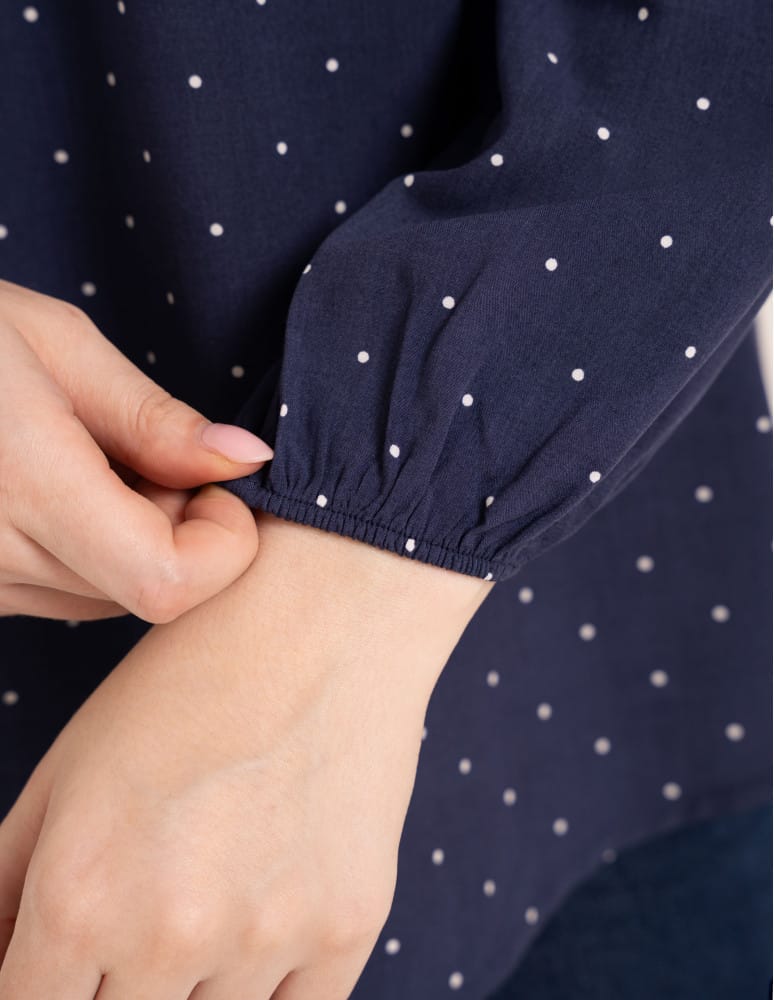 Bluzki z długim rękawem - Bluzka damska elegancka z naturalnej wiskozy o kroju oversize WZ&Oacute;R 3  - produkt moraj.pl 9