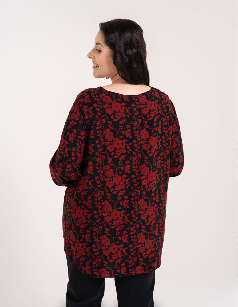 Bluzki z długim rękawem - Bluzka damska elegancka z naturalnej wiskozy o kroju oversize WZ&Oacute;R 1  - produkt moraj.pl 12