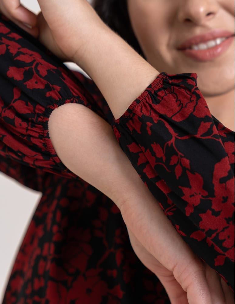 Bluzki z długim rękawem - Bluzka damska elegancka z naturalnej wiskozy o kroju oversize WZ&Oacute;R 1  - produkt moraj.pl 13