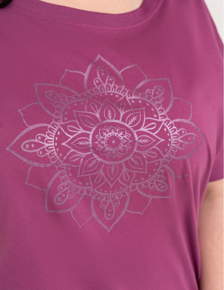 Bluzki z krótkim rękawem - Bluzka damska kimono bawełniana krój boxy z opadającym rękawem delikatny nadruk kwiatowy luźny t-shirt damski - produkt moraj.pl 8