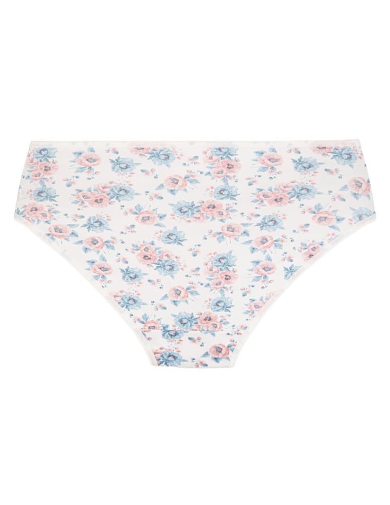 Majtki figi - Wygodne majtki damskie bikini bawełniane prążkowane figi w kwiatowe wzory 4-pak WIELOKOLOROWY - produkt moraj.pl 3