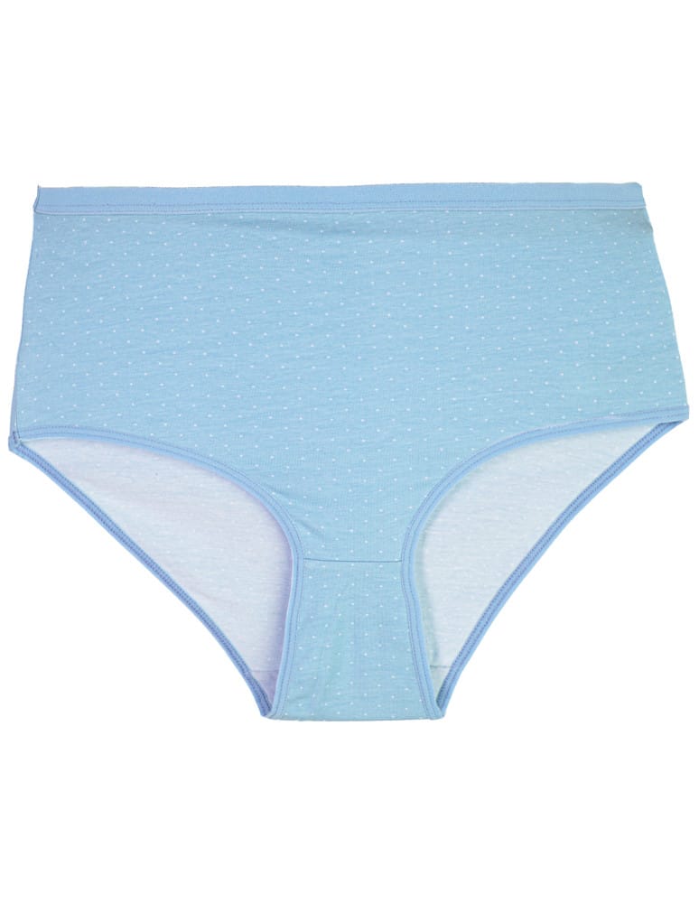 Majtki z wysokim stanem - Majtki damskie maxi bikini bawełniane figi wzór w drobne kropki 5-pak WIELOKOLOROWY - produkt moraj.pl 6