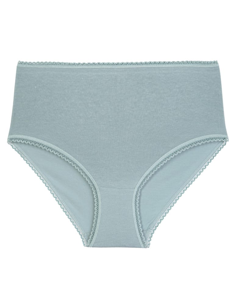 Majtki z wysokim stanem - Figi damskie maxi bikini bawełniane z wysokim stanem pastelowe kolory 6-pak WIELOKOLOROWY  - produkt moraj.pl 2