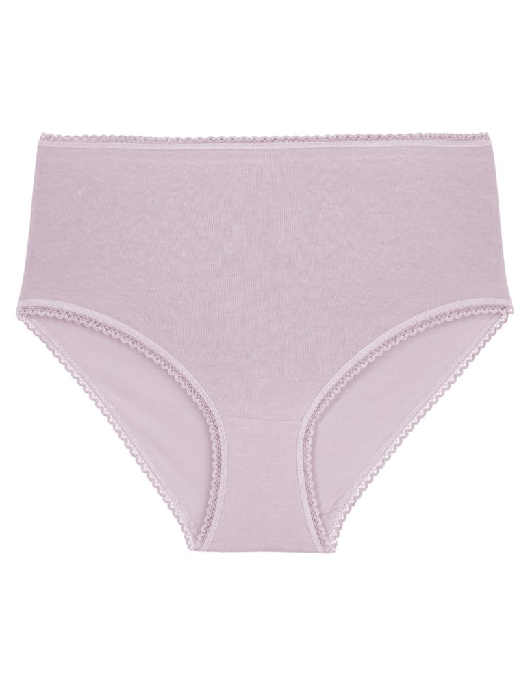 Majtki z wysokim stanem - Figi damskie maxi bikini bawełniane z wysokim stanem pastelowe kolory 6-pak WIELOKOLOROWY  - produkt moraj.pl 3