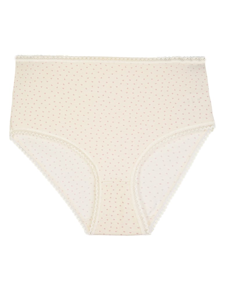 Majtki z wysokim stanem - Figi damskie maxi bikini bawełniane z wysokim stanem pastelowe kolory 6-pak WIELOKOLOROWY  - produkt moraj.pl 6