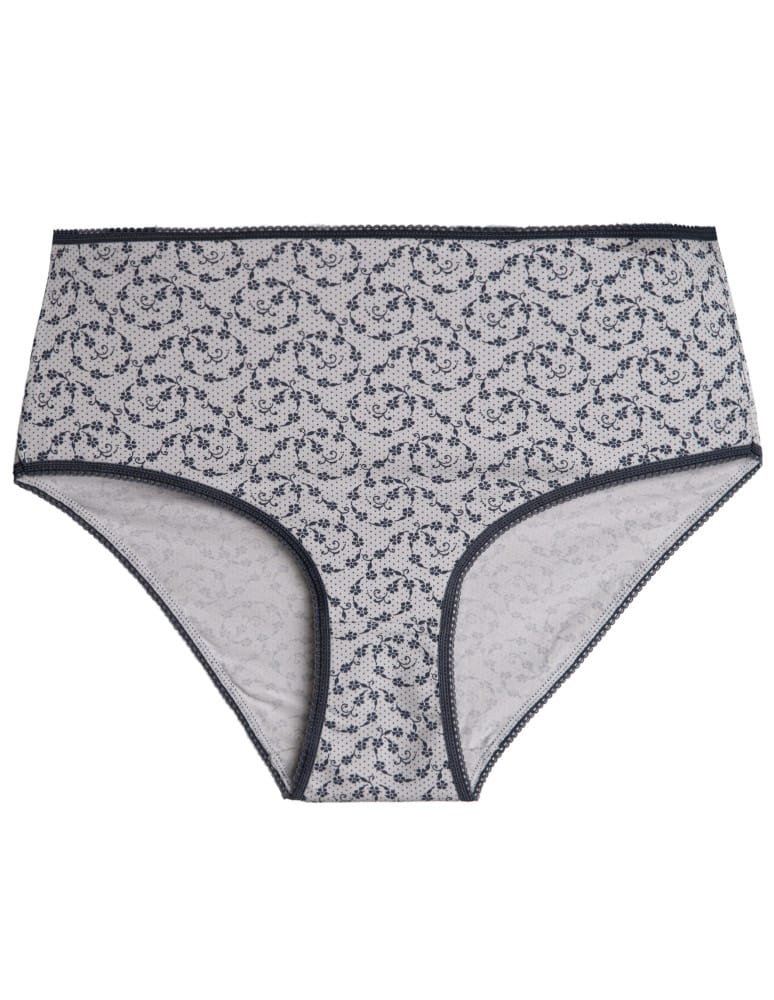 Majtki z wysokim stanem - Majtki damskie maxi bikini z bawełny wysoki stan gładkie i wzorzyste duży zestaw 7-pak WIELOKOLOROWY - produkt moraj.pl 6