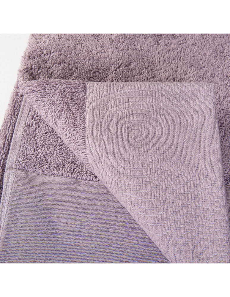 Kąpielowe - Ręcznik łazienkowy bawełniany 50x100 cm miękki i chłonny z żakardową bordiurą lurex JASNY FIOLET - produkt moraj.pl 2