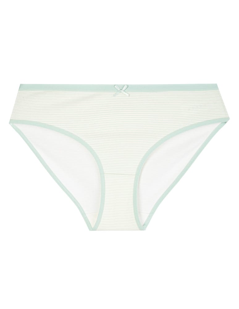 Majtki figi - Figi damskie bawełniane klasyczne majtki typu bikini z kokardką 4-pak WIELOKOLOROWY - produkt moraj.pl 5