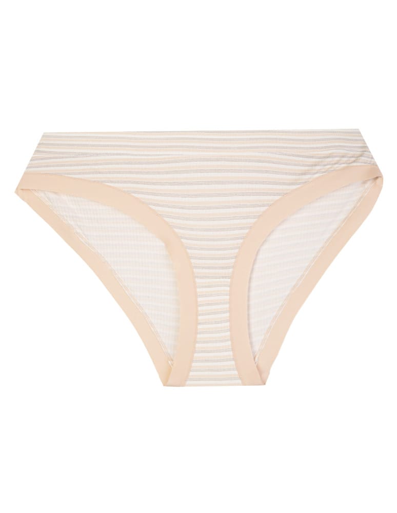 Majtki figi - Majtki damskie figi bikini z modalu w paski prążkowane zestaw 3-pak WIELOKOLOROWY  - produkt moraj.pl 3