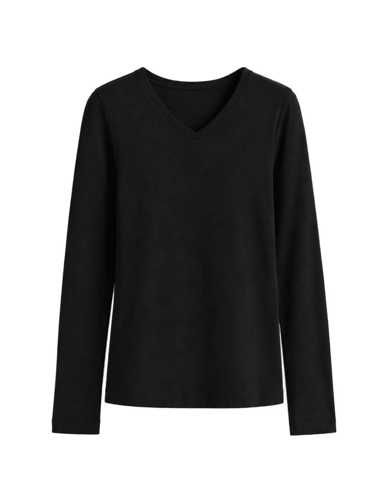 Bluzki z długim rękawem - Longsleeve bawełniane Slim Fit Wielopak bawełniany z dekoltem V 3-pak M - produkt moraj.pl 4