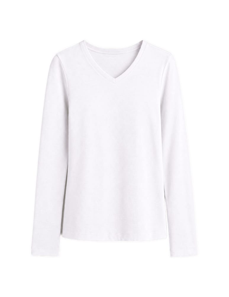 Bluzki z długim rękawem - Longsleeve bawełniane Slim Fit Wielopak bawełniany z dekoltem V 3-pak 4XL   - produkt moraj.pl 3