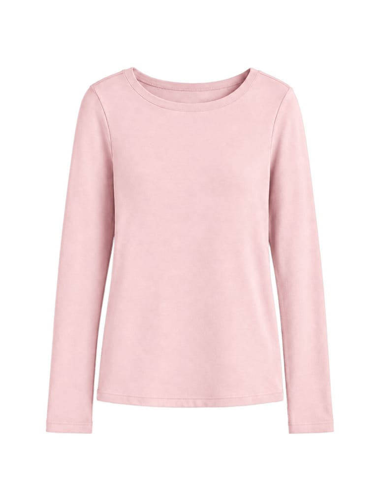 Bluzki z długim rękawem - Gładkie bluzki longsleeve damskie dopasowane z miękkiej bawełnianej dzianiny 3-pak XL - produkt moraj.pl 2