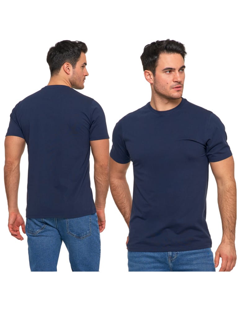Koszulki i Tank Topy - Koszulka męska bawełniana krótki rękaw T-shirt Plus Size GRANATOWY - produkt moraj.pl 3