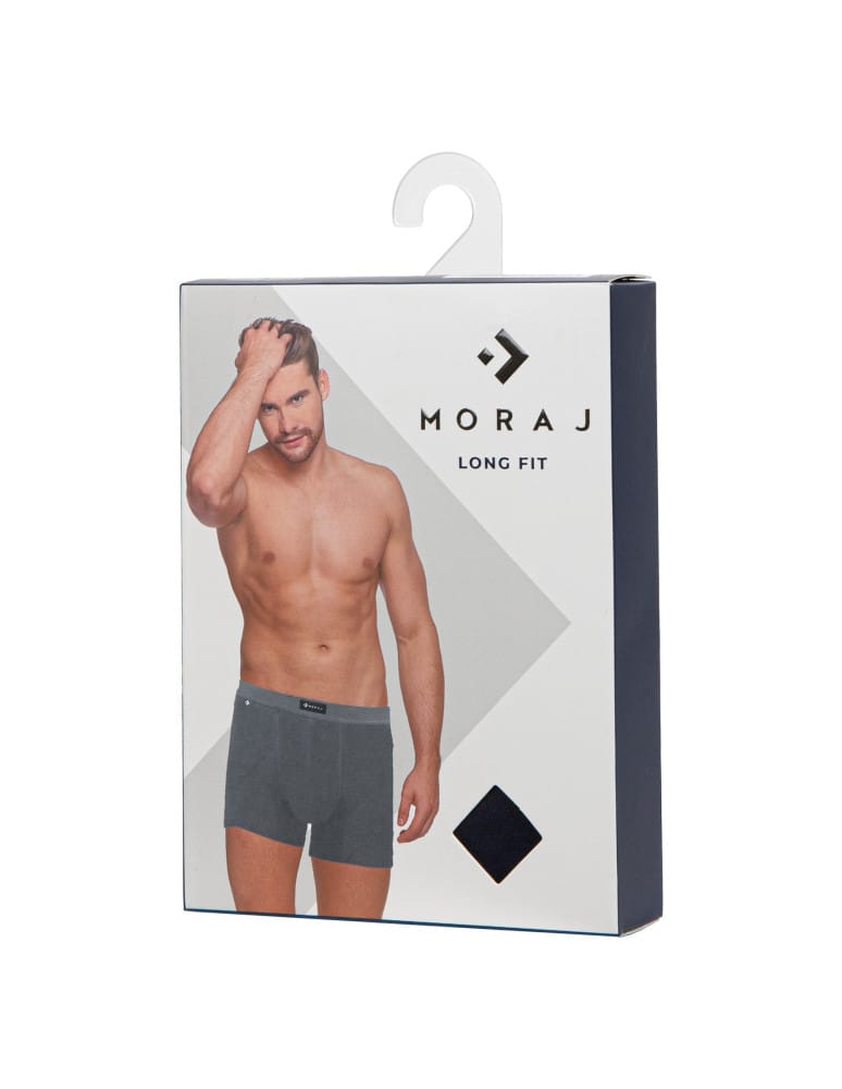 Bokserki dopasowane - Bokserki męskie dopasowane bawełniane long fit w pudełku na prezent SZARY - produkt moraj.pl 2