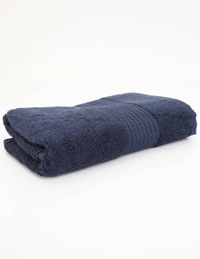 Nowości - Ręcznik łazienkowy bawełniany frotte 50x100 cm miękki i chłonny GRANATOWY - produkt moraj.pl 5