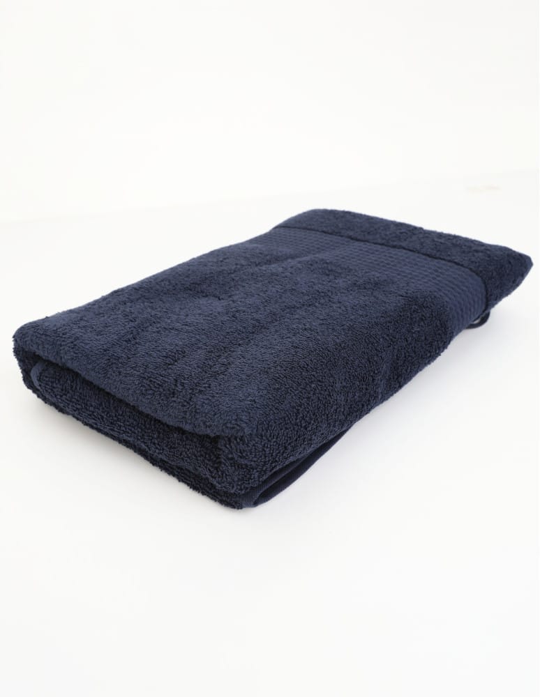 Kąpielowe - Bawełniany ręcznik kąpielowy 70x140 frotte chłonny i miękki w dotyku GRANATOWY - produkt moraj.pl 4