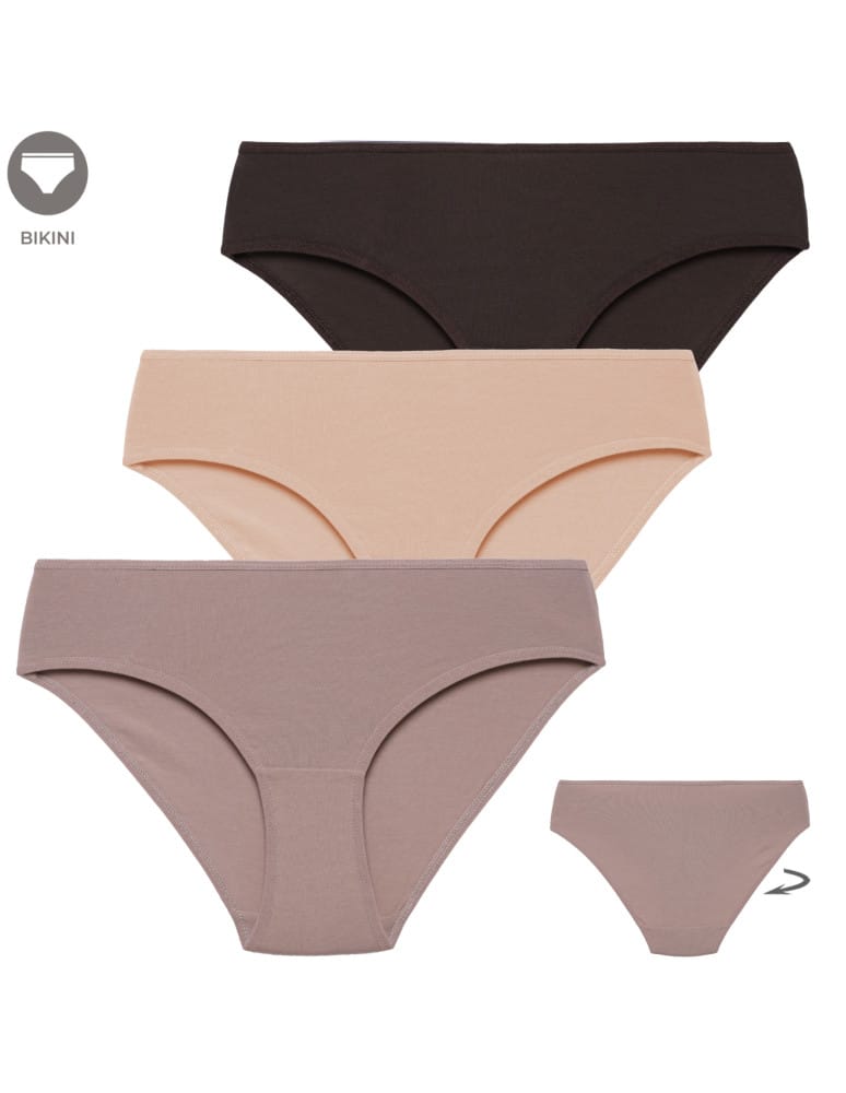 Majtki figi - Majtki bikini damskie bawełniane wielopak 3-pak WIELOKOLOROWY - produkt moraj.pl 1