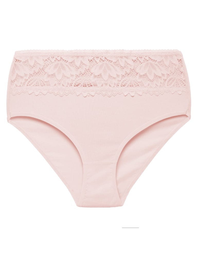 Majtki z wysokim stanem - Majtki bikini damskie maxi z koronkowym pasem 3-pak WIELOKOLOROWY  - produkt moraj.pl 4