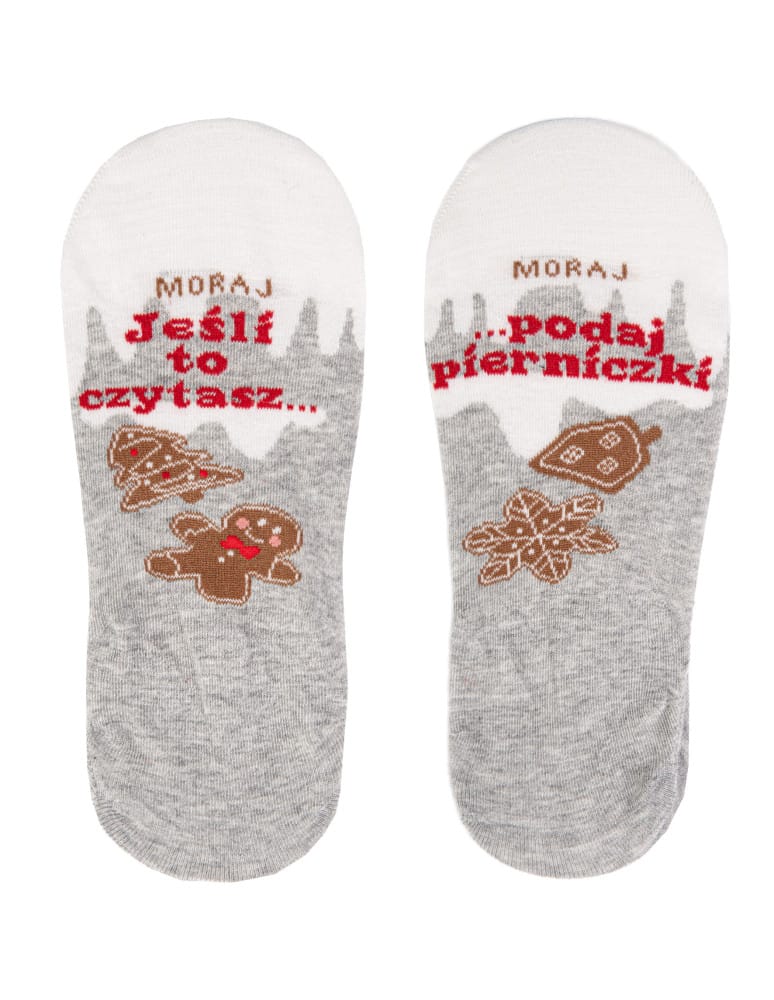 Niskie stopki - Świąteczne skarpetki niskie stopki damskie na prezent 2-pak WIELOKOLOROWY - produkt moraj.pl 2