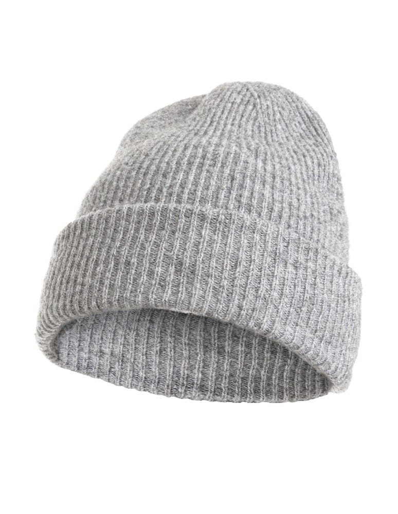 Czapki i opaski - Ciepły komplet zimowy damski prążkowana czapka beanie i miękki szalik SZARY UNI   - produkt moraj.pl 2
