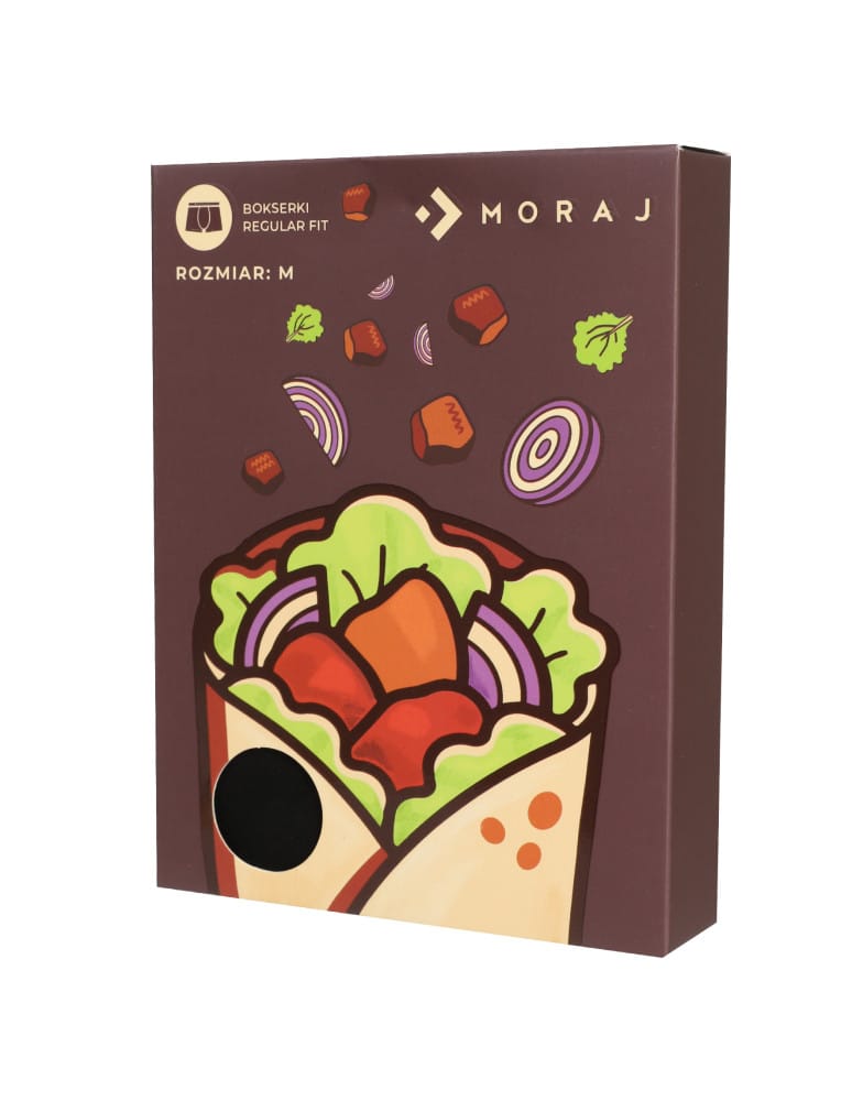Bokserki dopasowane - Bokserki męskie bawełniane w zabawny nadruk kebab na prezent WZ&Oacute;R 1  - produkt moraj.pl 2