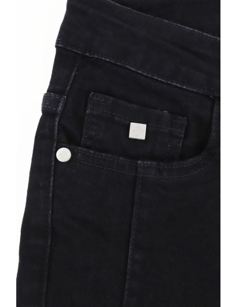 Spodnie damskie - Spodnie damskie jeansowe mom fit CZARNY  - produkt moraj.pl 3