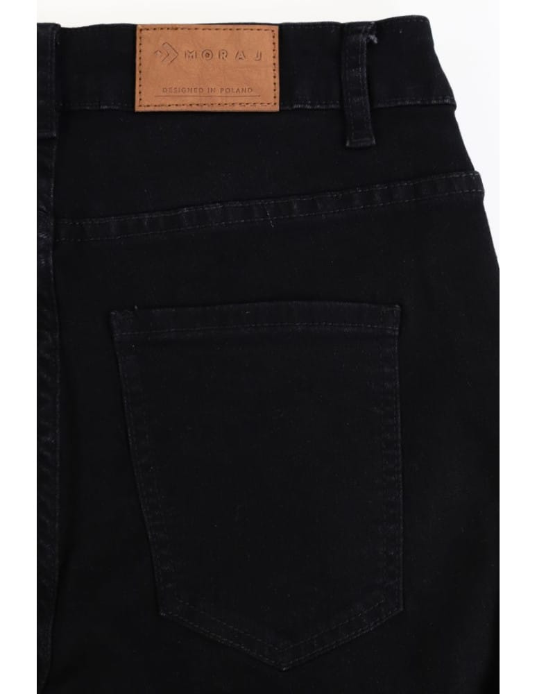 Spodnie damskie - Spodnie damskie jeansowe mom fit CZARNY  - produkt moraj.pl 5