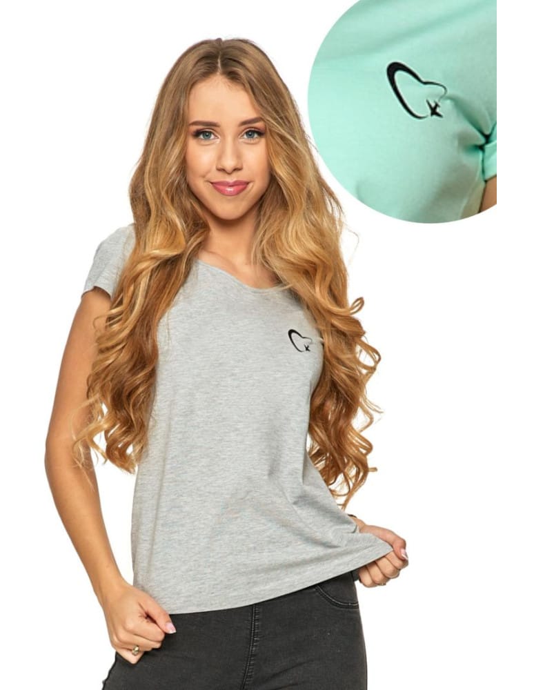 Koszulki i T-shirty - T-shirt damski bawełniany love fly JASNY SZARY - produkt moraj.pl 1