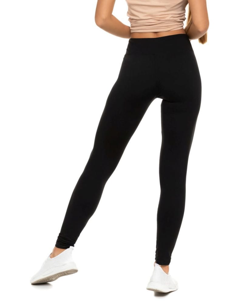 Legginsy damskie - Czarne klasyczne legginsy damskie z wysokim stanem Plus Size CZARNY  - produkt moraj.pl 2