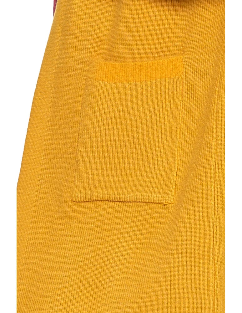 Swetry i kardigany - Długi sweter damski kardigan z luźnymi rękawami Ż&Oacute;ŁTY  - produkt moraj.pl 10